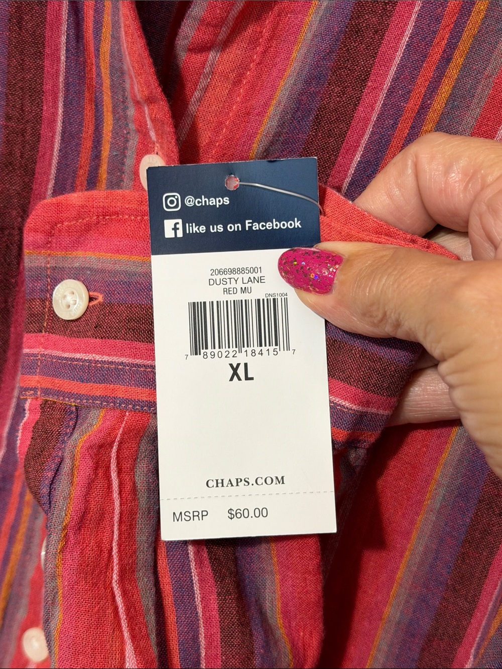NWT Women’s Chaps Long Sleeved Full Button Shirt Linen/Cotton Size XL - Picture 5 of 6